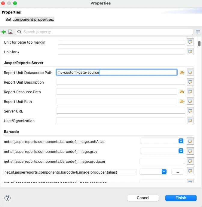 Configure Report Data Source